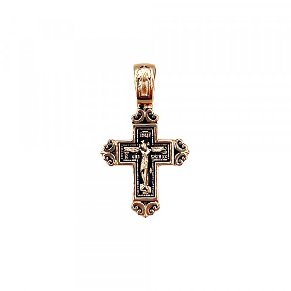 Золотой крестик красного цвета