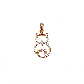 Кулон из красного золота с цирконом 01-200799842