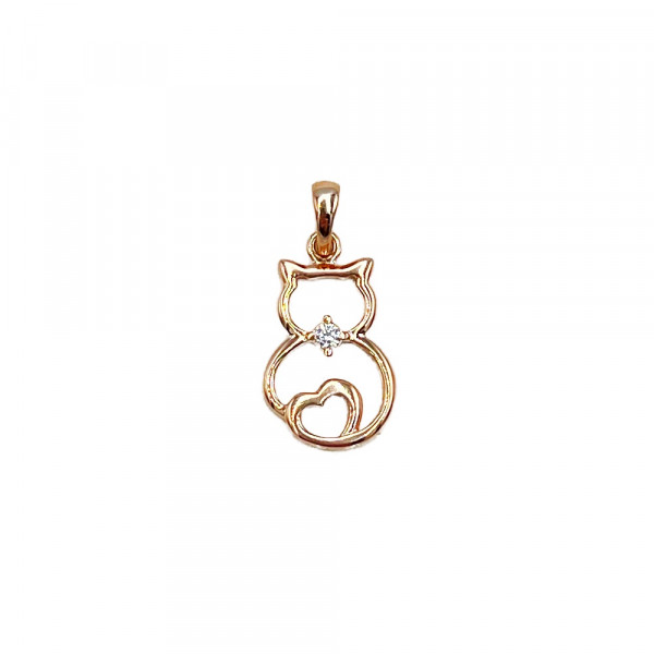 Кулон из красного золота с цирконом