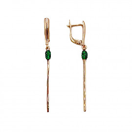 Сережки з золота червоного кольору з цирконом 01-200804842