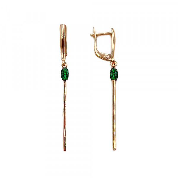 Сережки з золота червоного кольору з цирконом