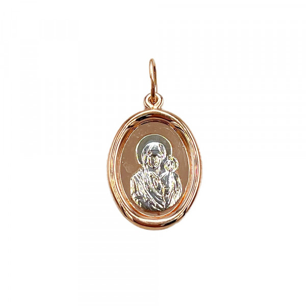 Ладанка из золота в красном с белым цвете