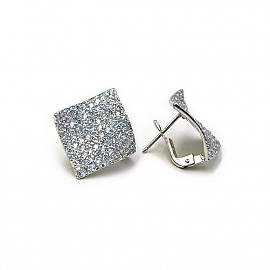 Серьги из золота белого цвета с цирконом 01-200994542