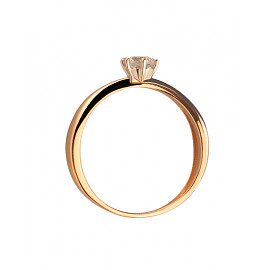 Золота каблучка червоного з білим кольору з цирконом