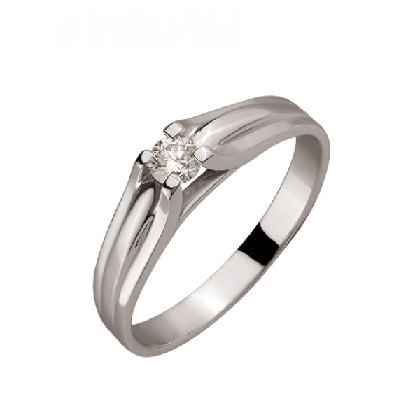 Кольцо из белого золота с белым бриллиантом