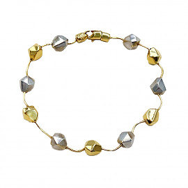 Золотой браслет в желтом с белым цвете 01-200285843