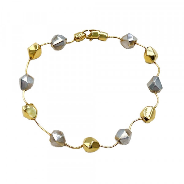 Золотой браслет в желтом с белым цвете