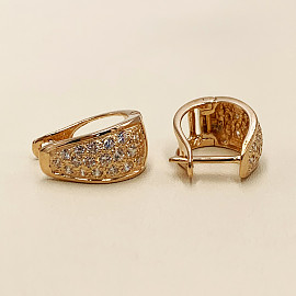 Серьги из красного золота с цирконом 01-200362643
