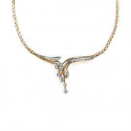 Кольє з золота з білими діамантами 01-200782243