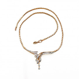 Кольє з золота з білими діамантами