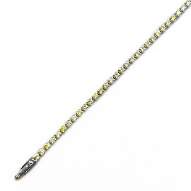 Золотий браслет у білому кольорі з цирконом