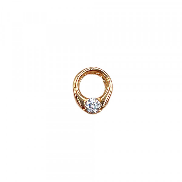 Золотий кулон у червоному кольорі з цирконом