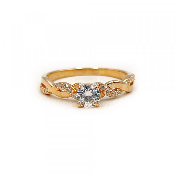 Золота каблучка з цирконом