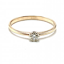 Каблучка з золота з білим діамантом 01-200817943