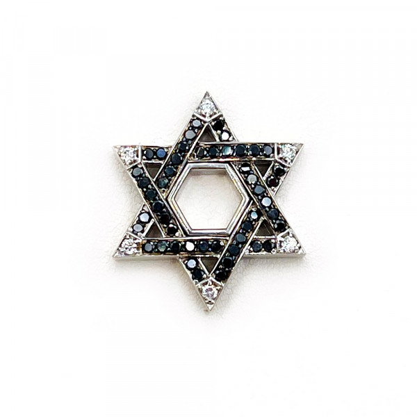 Кулон з золота з білими діамантами «Зірка Давида»