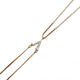 Браслет з золота червоного з білим кольору з білими діамантами 01-200856943