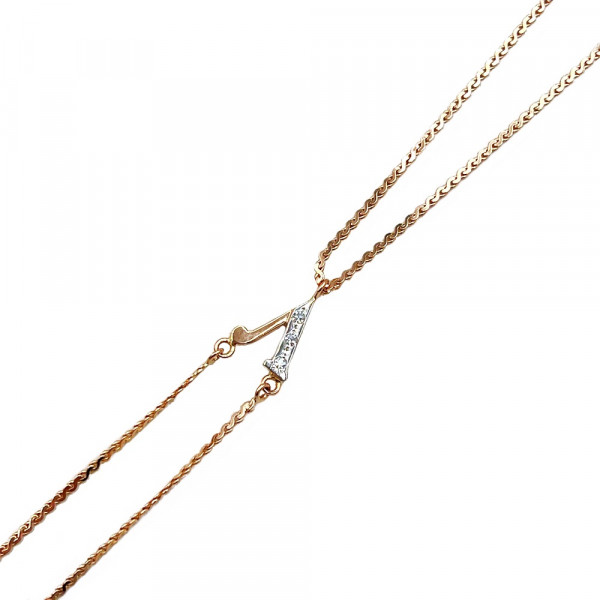 Браслет из золота красного с белым цвета с белыми бриллиантами