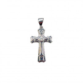 Крестик из белого золота с желтым бриллиантом 01-200889043