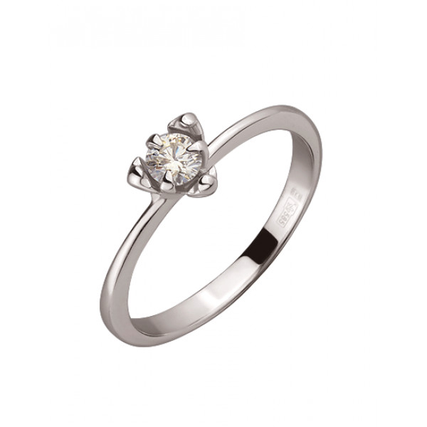 Кольцо из золота с белым бриллиантом