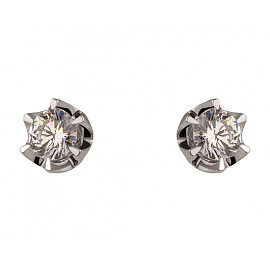 Серьги из белого золота с цирконом 01-200243944