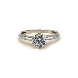 Кольцо из белого золота с цирконом 01-200244644