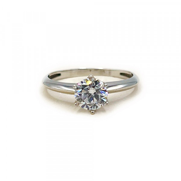 Кольцо из белого золота с цирконом