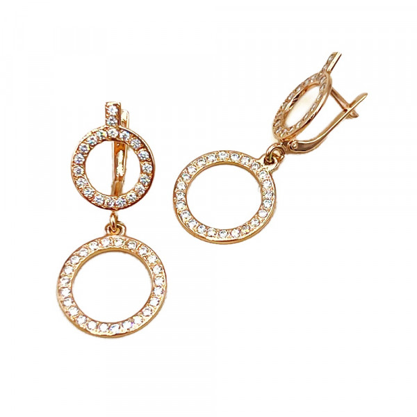 Золотые серьги с цирконом