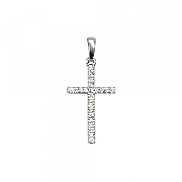 Крестик из золота с цирконом