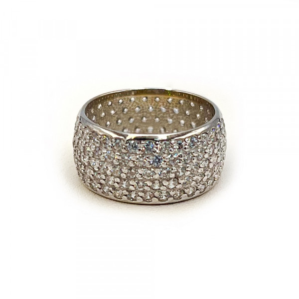 Золота каблучка білого кольору з цирконом