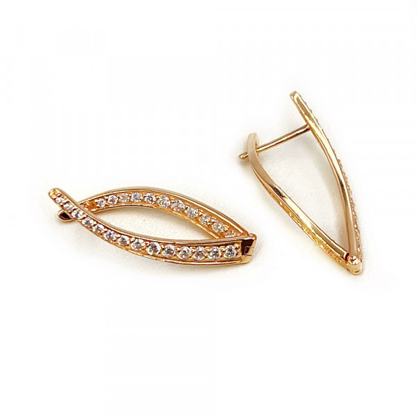 Золоті сережки з цирконом