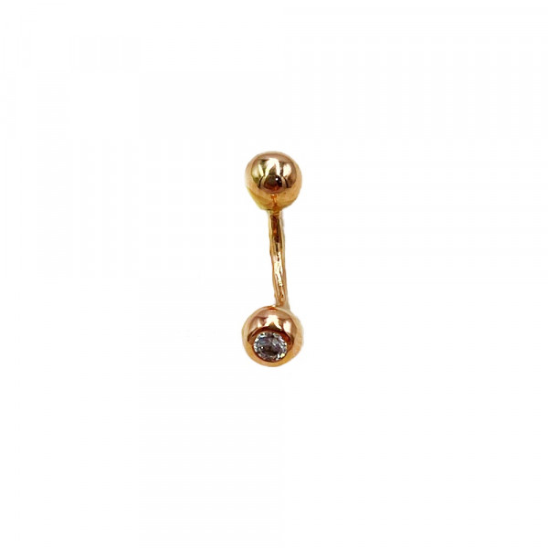 Золотой пирсинг с цирконом