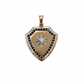 Золотий кулон з цирконом «Щит» 01-200841544