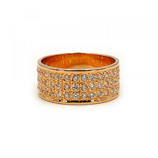 Каблучка з золота у червоному кольорі з цирконом