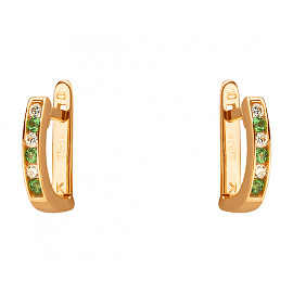 Серьги из красного золота с цирконом 01-200111945