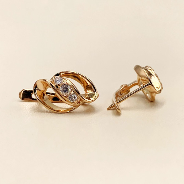 Серьги из золота с цирконом
