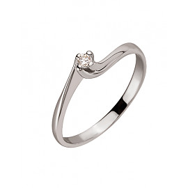 Кольцо из белого золота с белым бриллиантом 01-200219045
