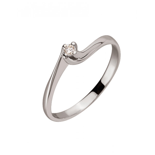 Кольцо из белого золота с белым бриллиантом