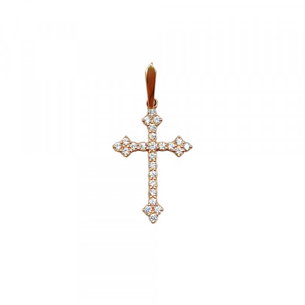 Золотой крестик с цирконом