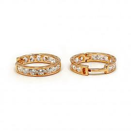 Серьги из золота красного цвета с цирконом 01-200593645