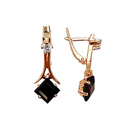 Серьги из красного золота с коричневыми гранатами 01-200599845