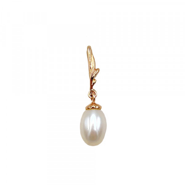 Золотой кулон в красном цвете с жемчугом