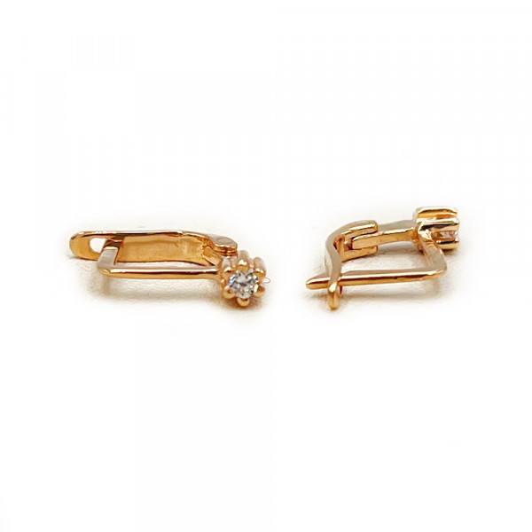 Сережки з золота з цирконом