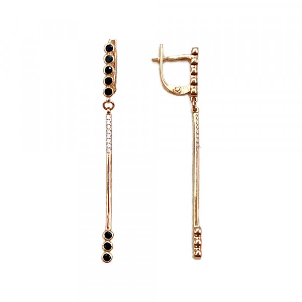 Золотые серьги с цирконом