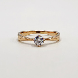 Золотое кольцо в красном цвете с цирконом 01-19329246