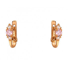 Серьги из золота в красном цвете с цирконом 01-200055246