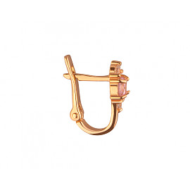 Серьги из золота в красном цвете с цирконом