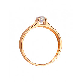 Каблучка з червоного золота з цирконом