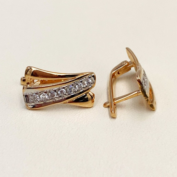 Серьги из золота с цирконом