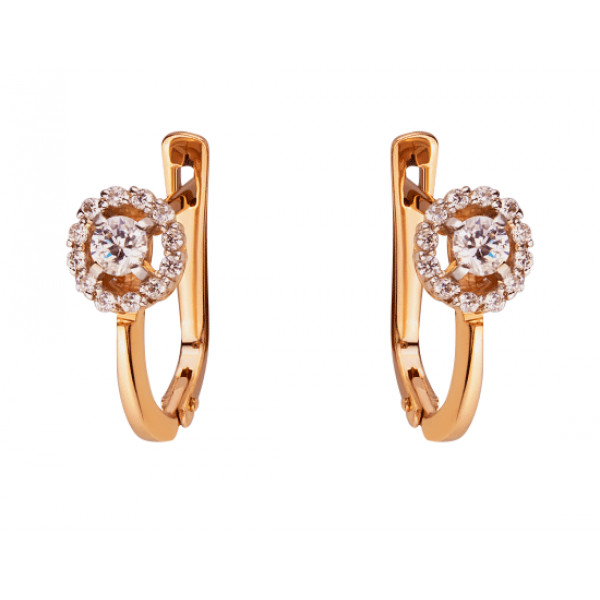 Золоті сережки з цирконом