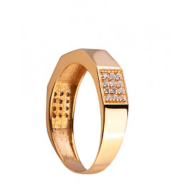 Кольцо из красного золота с цирконом